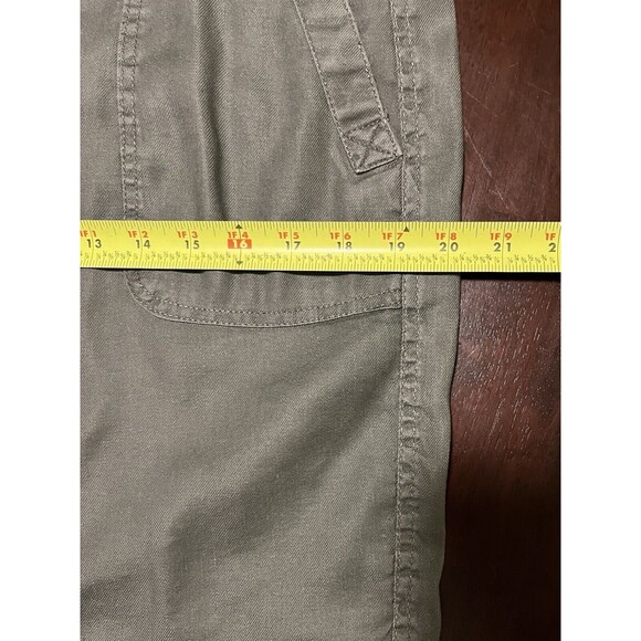 Liverpool Leonora Tie Front Skirt Olive Green Stretch Linen, Stitch Fix, Size 12 - Picture 6 of 10